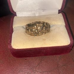 Men’s Solid 14K Yellow Gold Nugget Ring