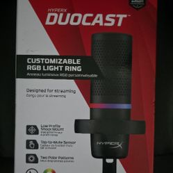 HyperX DuoCast Condenser Microphone Customizable RGB Light 4P5E2AA NEW SEALED