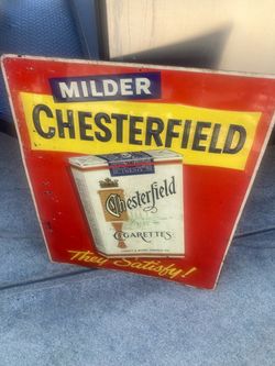 Vintage Chesterfield Cigarettes Metal Advertising Sign