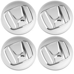 Set of 4 Honda Silver Wheel Rim Center Caps Chrome Logo 69MM/2.75