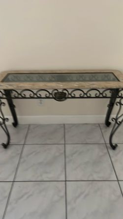 Glass iron table