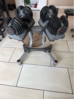 Bowflex adjustable weights 5-52.5lbs with stand