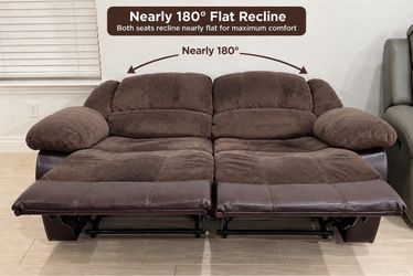 Beautiful Brown Oversized Dual Reclining Loveseat