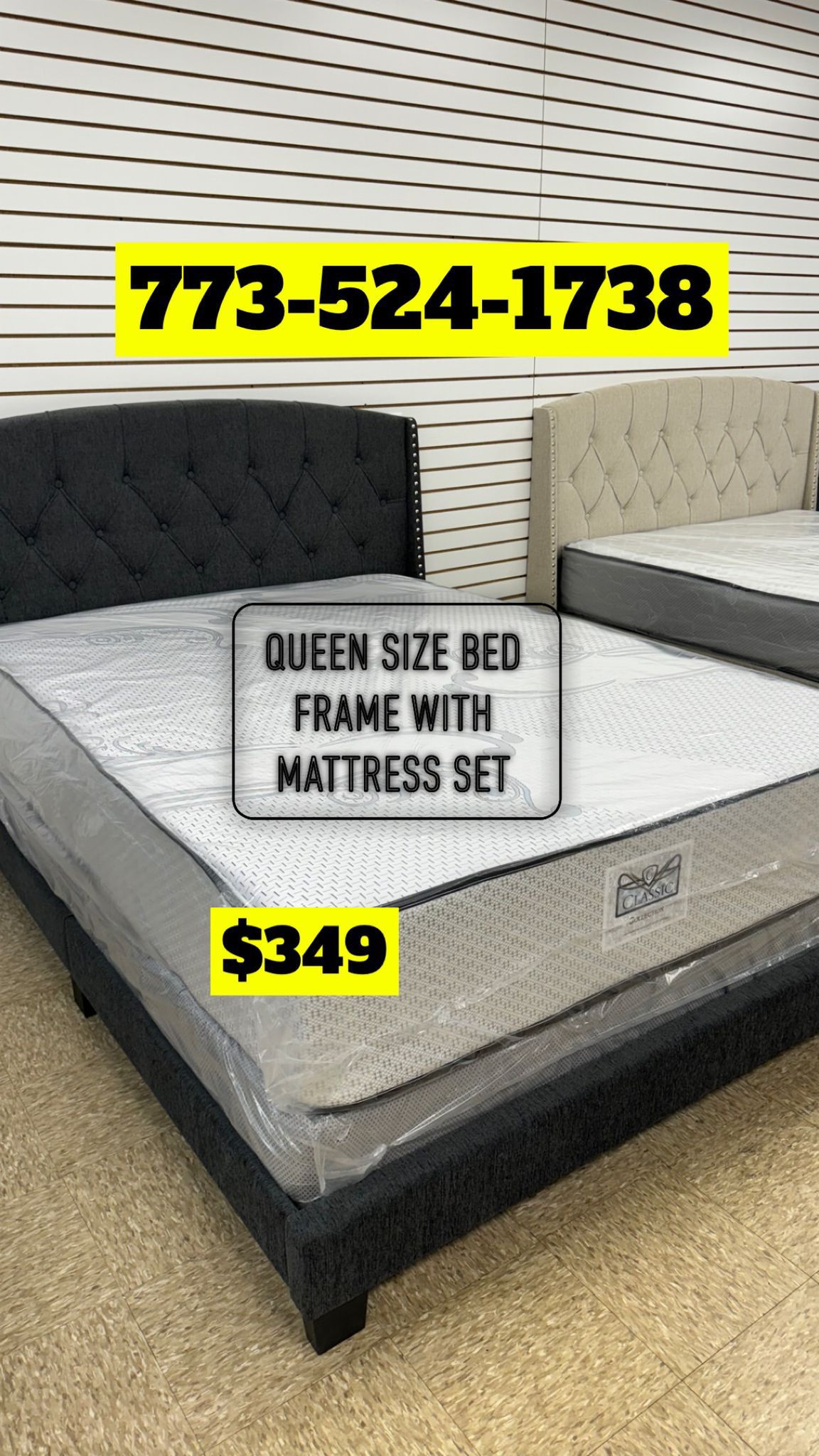 Queen Size Headboard Frame With Mattress And Box Spring $350 Only 