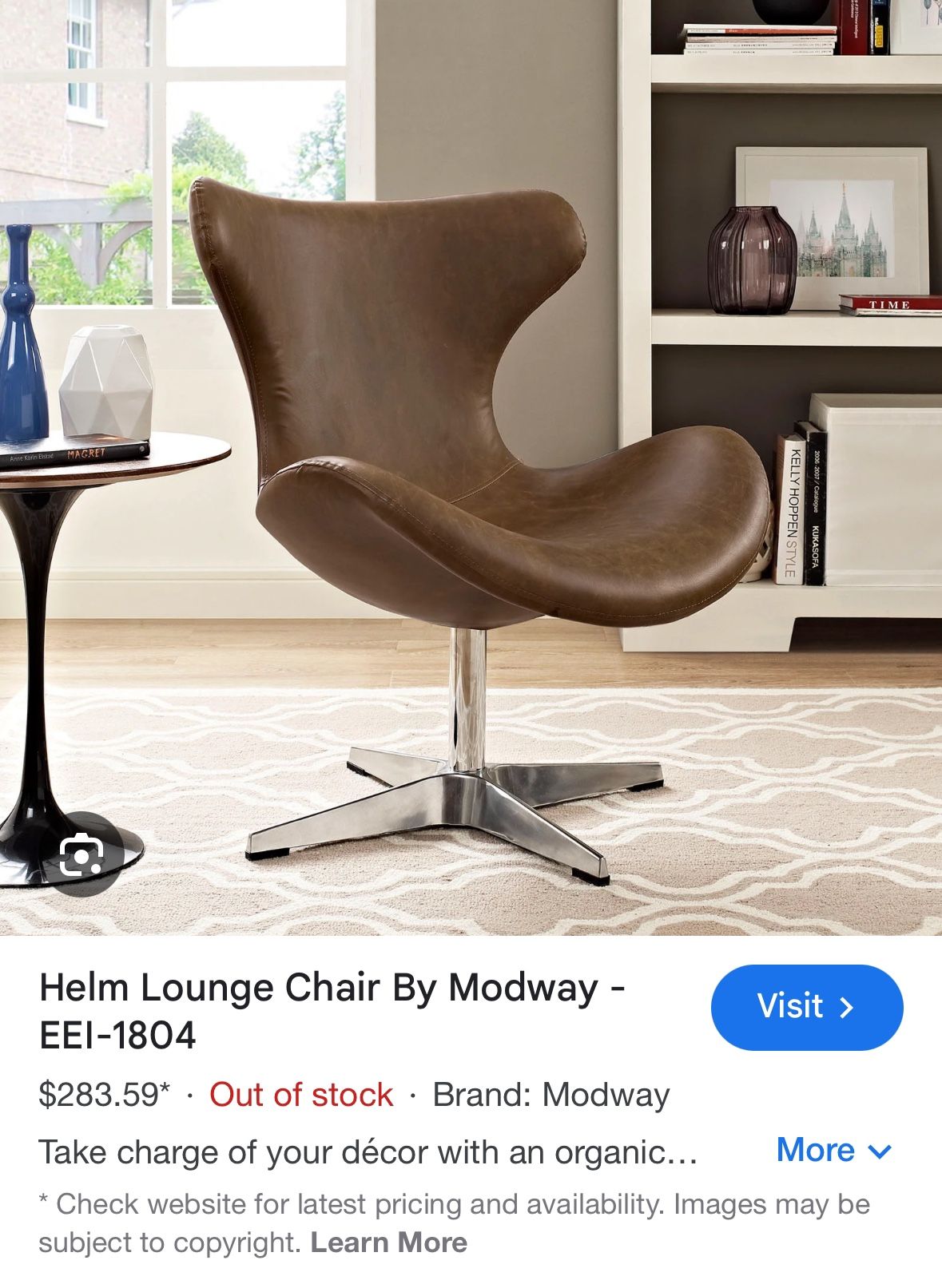 Modway Lounge Chair New in Box mid century