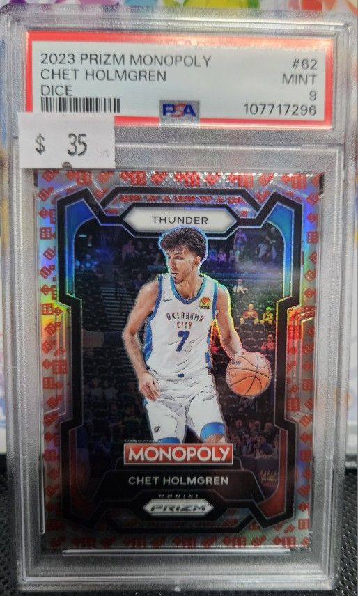 2023-24 Panini Prizm Monopoly Red DICE Chet Holmgren #62 Thunder PSA 9