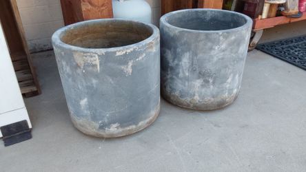 Pair of 2 Concrete Cement Planter Pots - $30