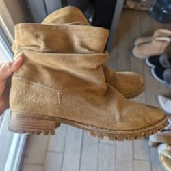 Brown suede ankle boots size 8