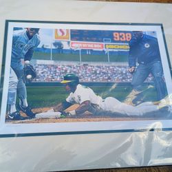 Bill Purdom Rickey Henderson Man Of Steal Painting