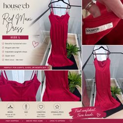 House of CB London Red Maxi Dress Size L