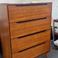 New Mid Century Chest.  Solid Wood / Oak Finish.  34x17x48H.  Free Delivery!