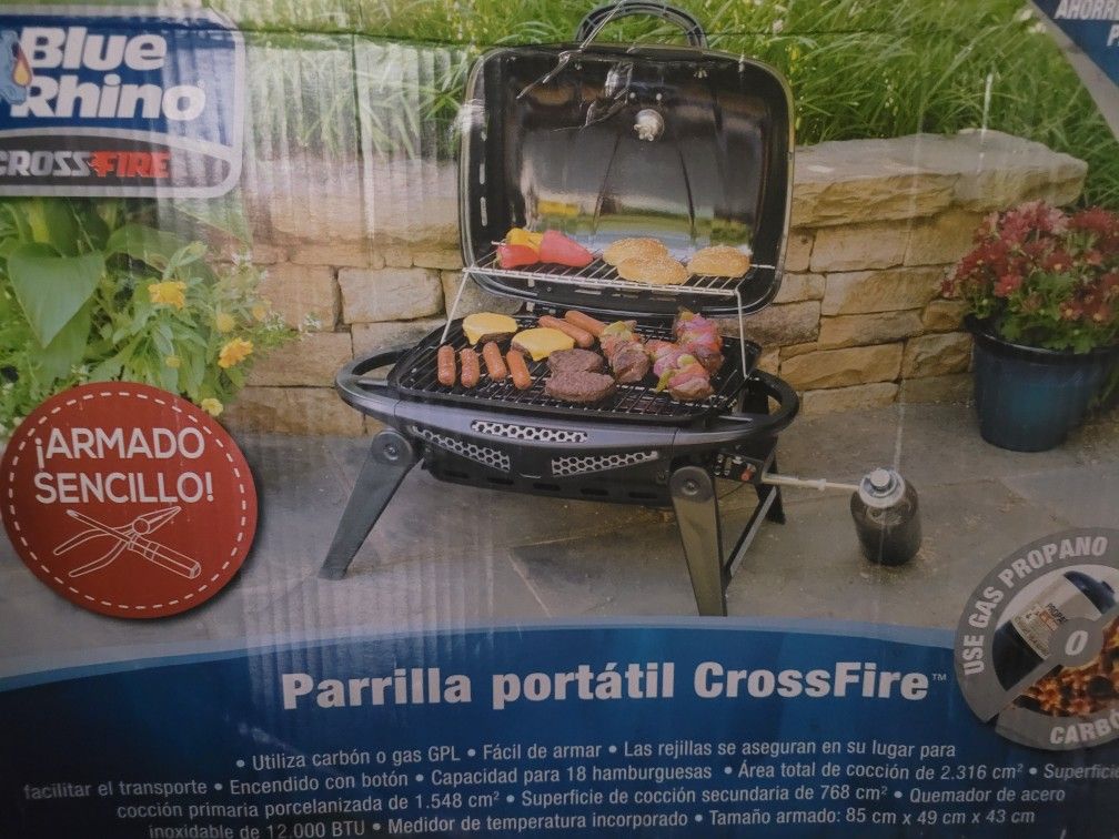 Blue Rhino Cros Fire Gas/Charcoal Hybrid Grill Red Porcelain