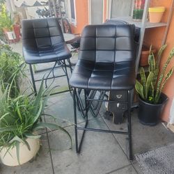 2 Leather Bar Stool Chair
