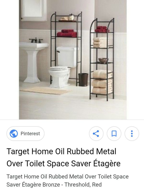 Target Home Oil Metal Rubbed Metal Over Toilet Set For Sale