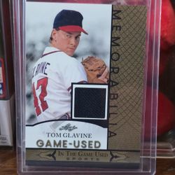 2024 Tom Glavine Leaf In The Game Used Memorabilia Platinum baseball trading card #GUM-137 "GOLD"