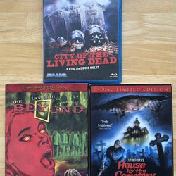 Fulci’s Gates of Hell Trilogy… city of the living dead, the beyond, house by the cemetery Blu rays