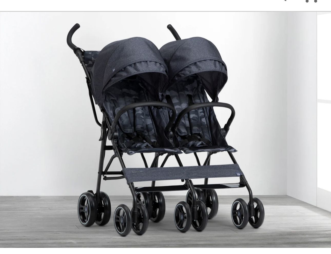 New Baby Gap Black Double Stroller / Side By Side Stroller