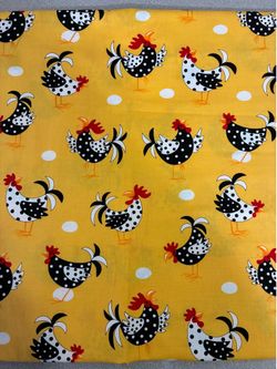 Yellow chickens fabric. 1 5/8 yard 100% cotton