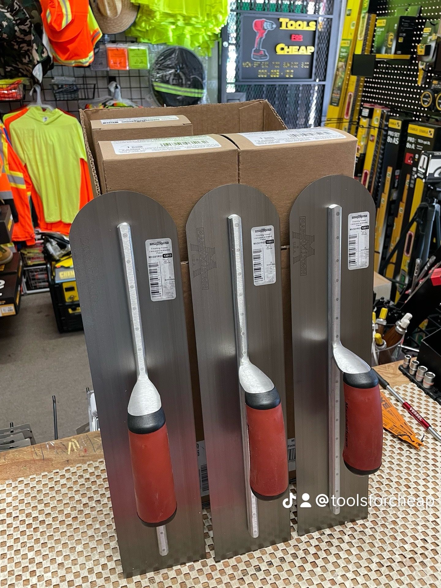 MARSHALL TOWN Rounded Front Finishing Trowel. $72 EACH