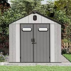 New Domi 8 ft. x 10 ft. Resin Gable Outdoor Storage Shed