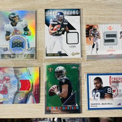 Nfl Jersey Patch Lot 6- Mike Kafka,  Aaron  Murray, Marcell Dareus, Robert Turbin Etc. 