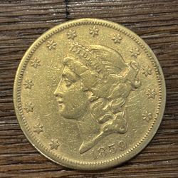 1859-S Double Eagle Gold Coin Very Fine (VF) Condition
