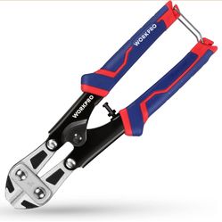 WORKPRO Mini Bolt Cutter 8-Inch, Spring Loaded Wire Cutters Heavy Duty With Soft Anti-Slip Handle, Small Bolt Cutter, Wire Cable Cutter, Spring Snips 