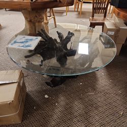 Teak Glass Top Coffe Table