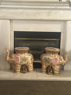 Vintage Porcelain Large Elephants