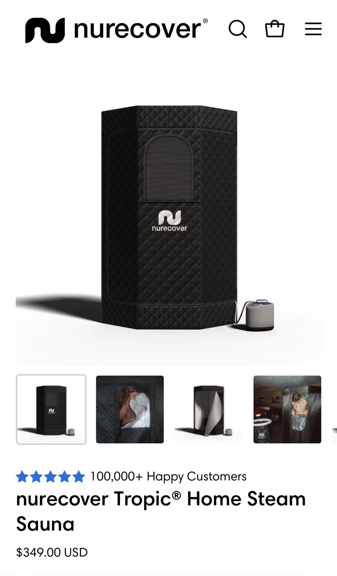Nurecover Tropic Home Steam Sauna