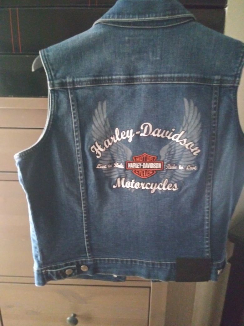 Beautiful denim Harley vest for women