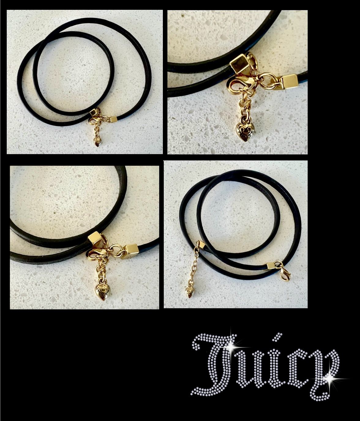 Juicy Couture leather wrap around bracelet