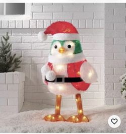 Wondershop LED Tinsel Santa Bird Christmas Decor Holiday Featherly Friend 28in