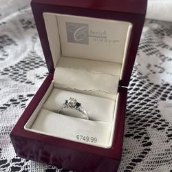 14 K White Gold Ring w 1/3 Karat Gem 