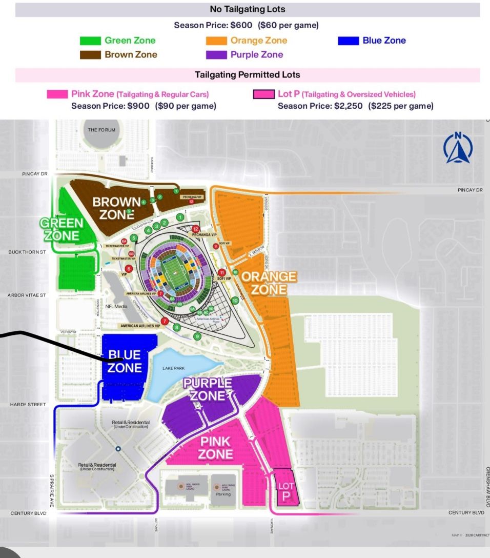 Parking Pass Purple Lot July 20 Sofi Stadium Kenny Chesney Zach Brown Concert