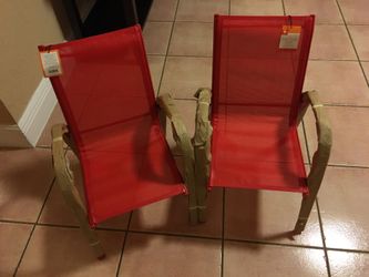 NEW 2 kids in/outdoor chairs- red