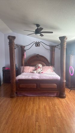 FREE large wooden bed — you disassemble and haul — Roseville