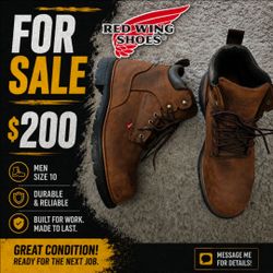 Red Wing DynaForce 415 Men size 10 Waterproof Safety Soft Toe Boots 0926