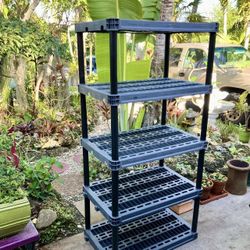5 Tier Plastic Storage Shelving: 36”W x 24”D x 74”H