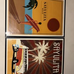 2 Sayulita wall decor, framed print
