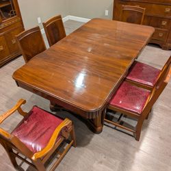 Art Deco Table and Chairs Set (Solid Wood Vintage )