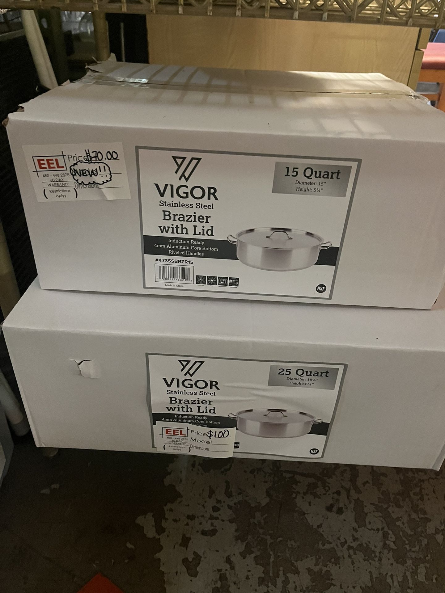 Vigor Stainless Steel Brazier With Lid