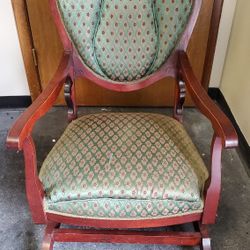 Antique, Upholstered Rocking Chair