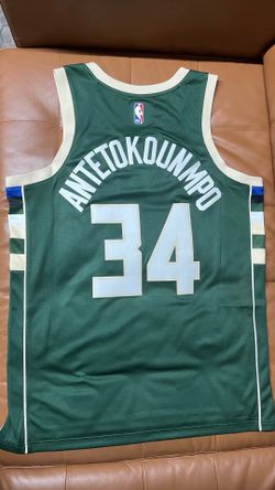 NEW UNUSED Giannis Antetokounmpo Milwaukee Bucks Jersey – Authentic, Icon Edition, Size 48 Large