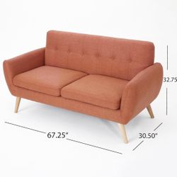 Orange loveseat $150, Purchased for $400 In August 2024