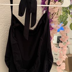 Black Halter Crop Top