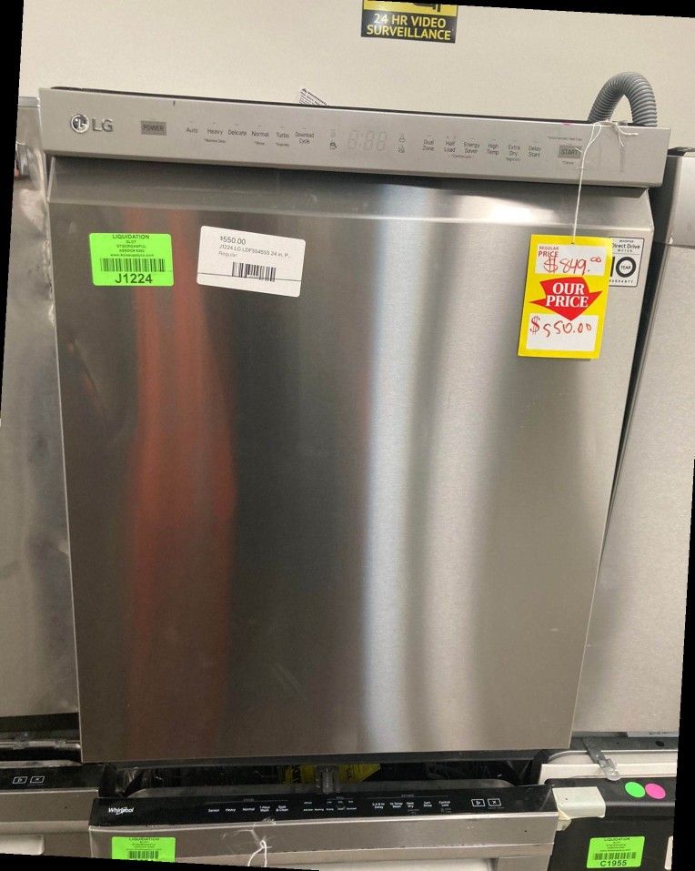 LG LDFSS 24 in. PrintProof Stainless Steel Front Control Built-In Tall Tub Dishwasher