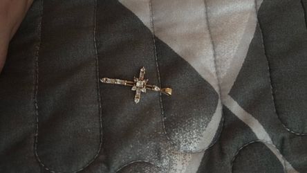 Gold-Tone Crystal Cross Pendant