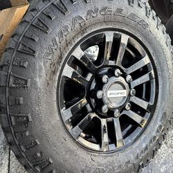 18” 4  wheels & tires LT285/75R18 good year wrangler