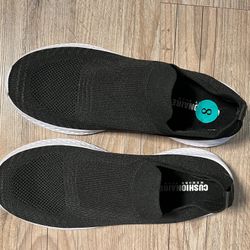 CUSHIONAIRE Women's Dorsy Stretch Knit Slip on Sneaker +Memory Foam & LiteSole Technology